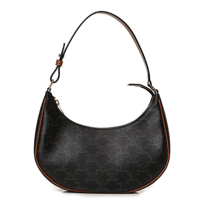 Celine Triomphe Canvas Calfskin Ava Shoulder Bag Tan 1 of 21