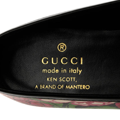 Gucci X KEN SCOTT Canvas Infinity Pomponica Womens Jordaan Loafers 36 Pink Green Black 7 of 9