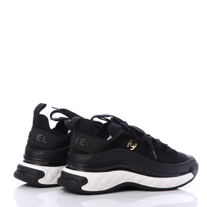Chanel Velvet Calfskin Mixed Fibers CC Sneakers 37 Black 4 of 7