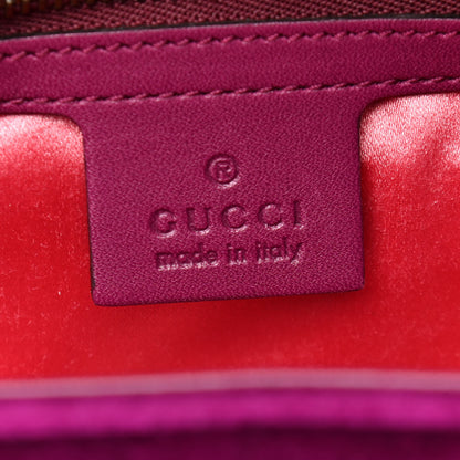 Gucci Velvet Matelasse Small GG Marmont Shoulder Bag Fuchsia Violet Cyclamen 6 of 10