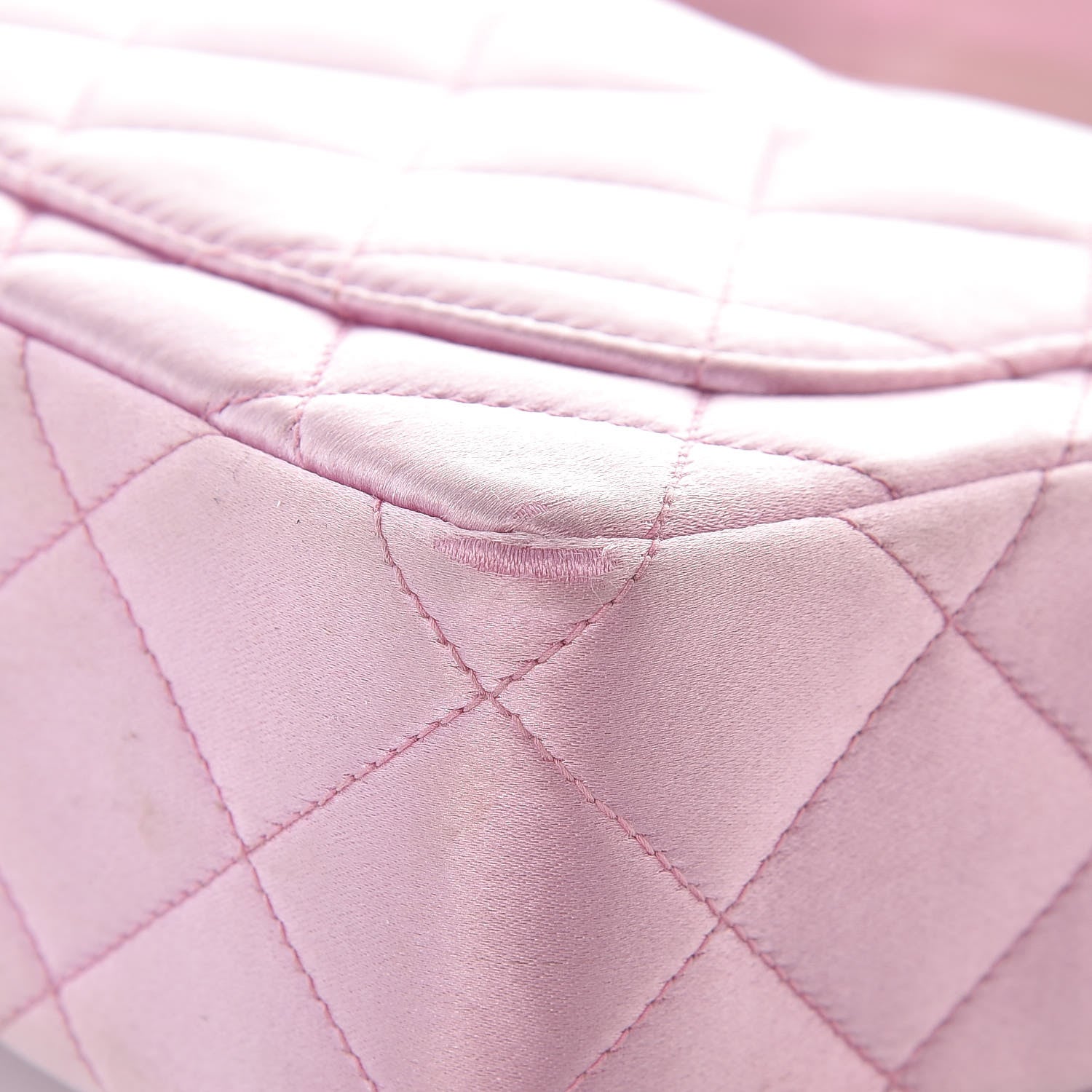 Chanel Satin Quilted Evening Bag Pink 16 of 18