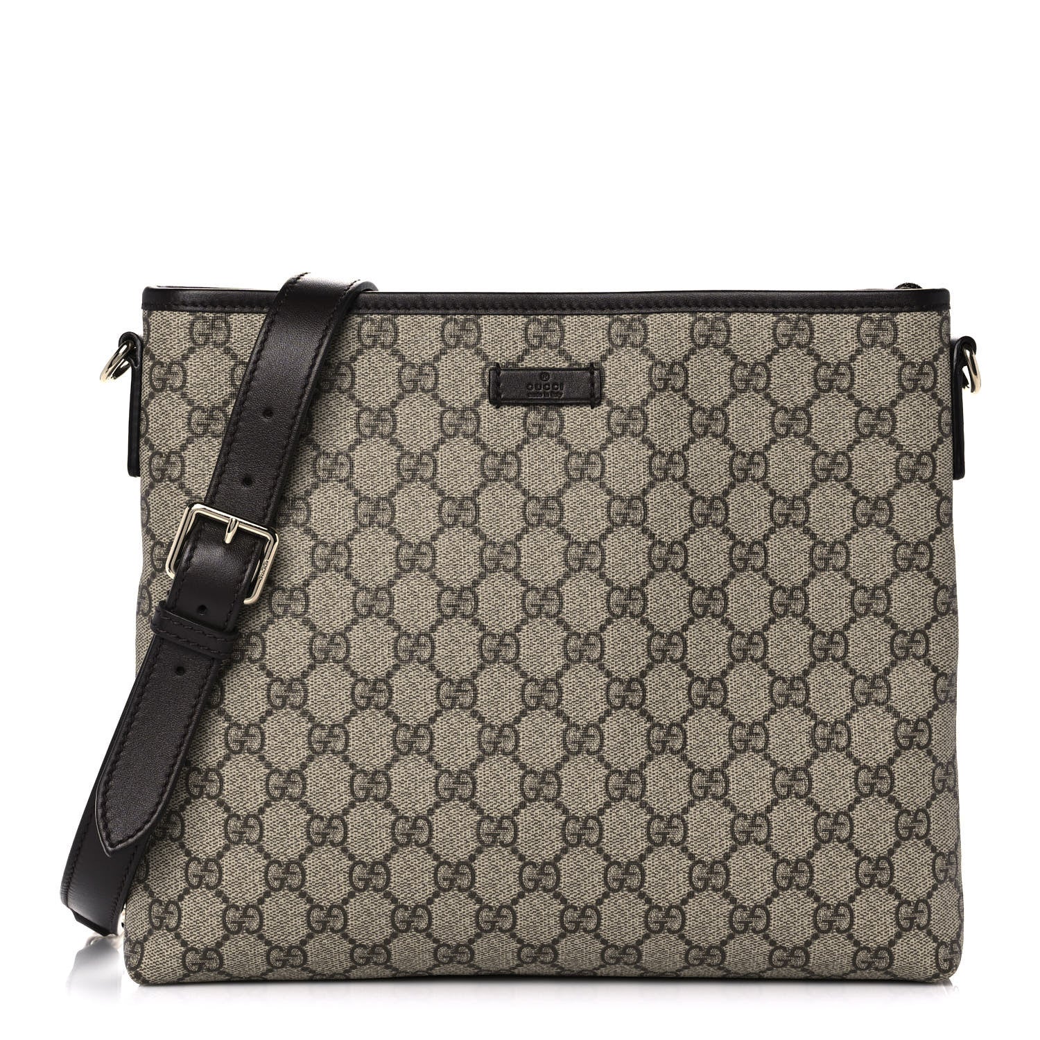 Gucci GG Plus Monogram Medium Flat Messenger Bag Dark Brown 1 of 12