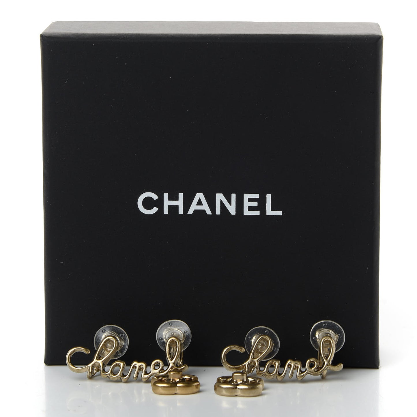Metal Logo CC Turnlock Clip On Earrings Gold