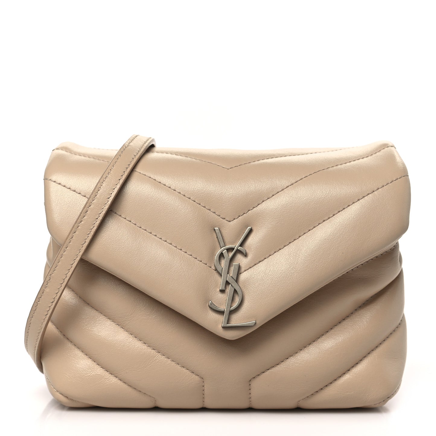 Calfskin Y Quilted Monogram Toy Loulou Crossbody Bag Dark Beige