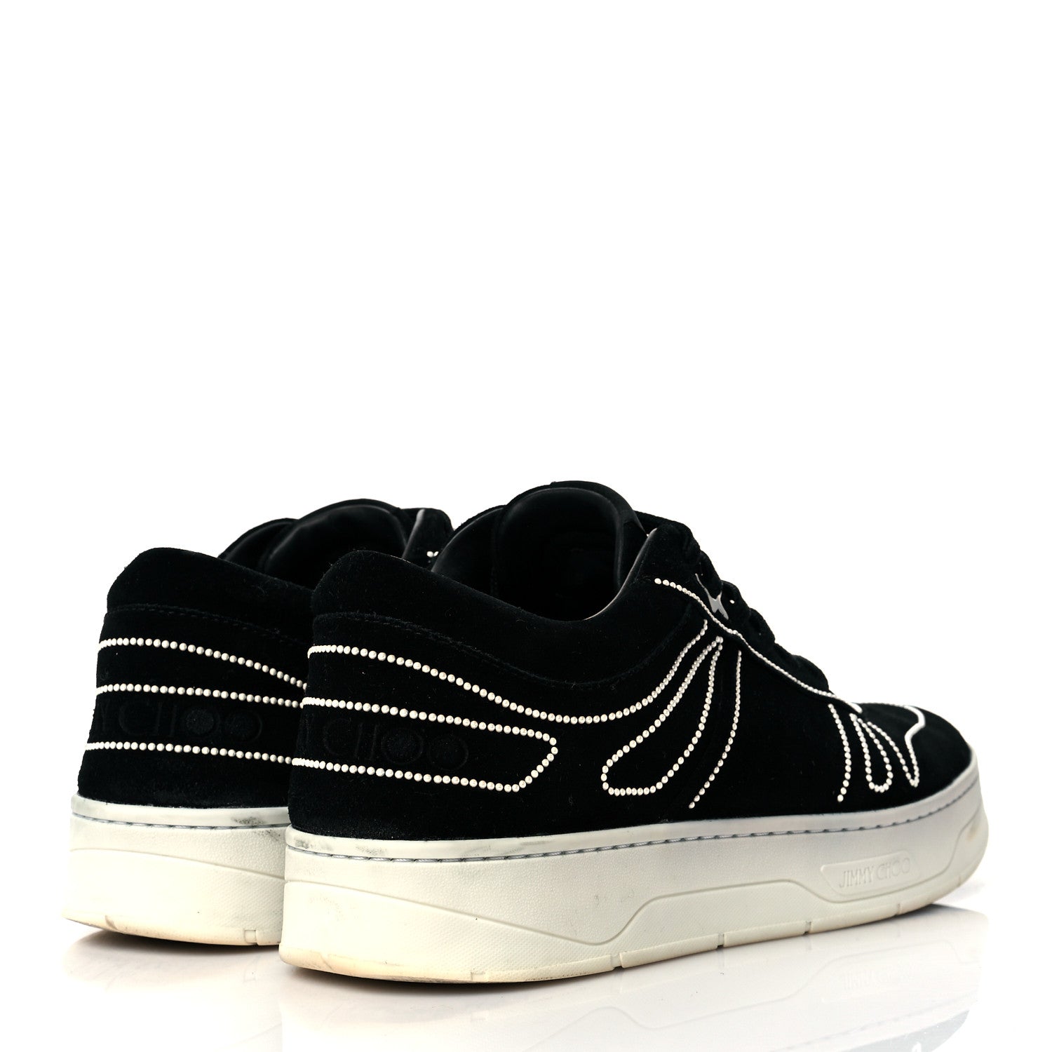 Jimmy Choo Suede Studded Hawaii Low Top Sneakers 41 Black 4 of 9