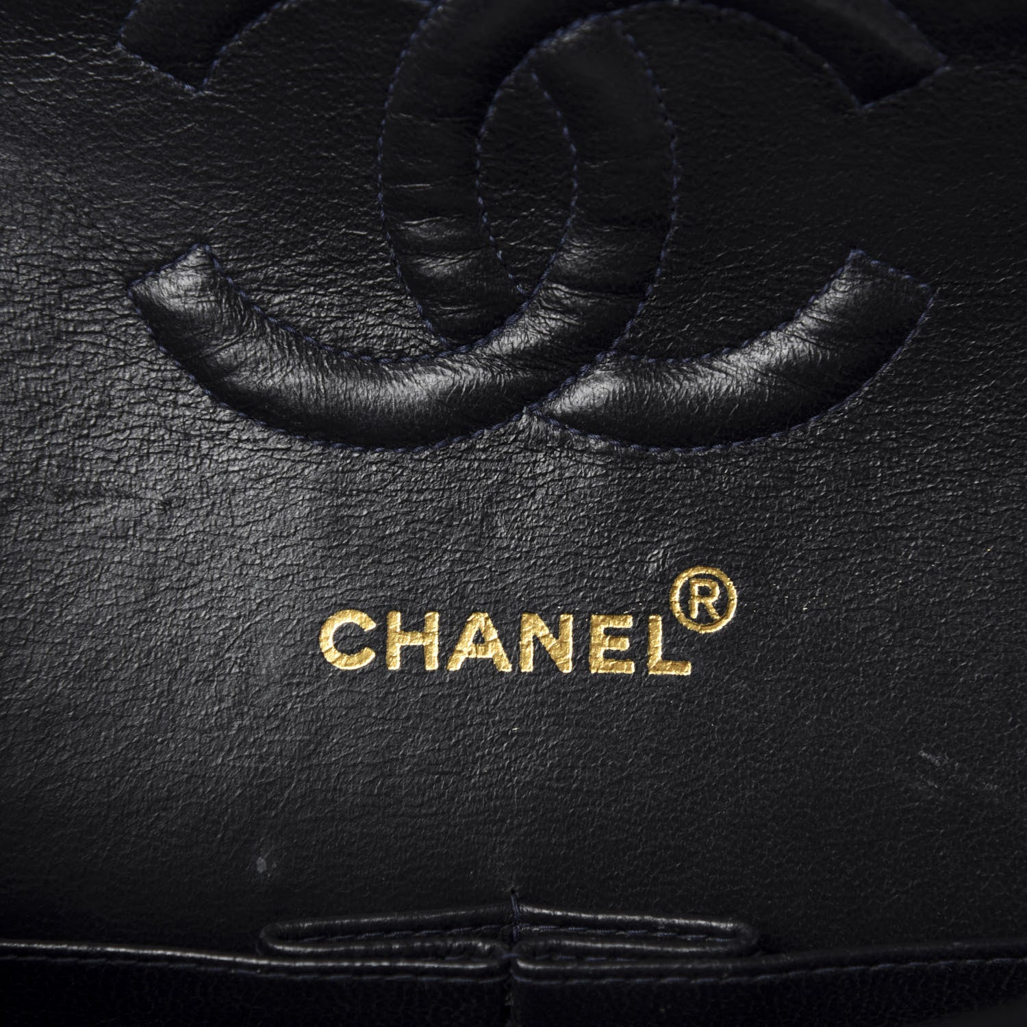 Chanel Lambskin Quilted Medium Double Flap Navy 10 of 13