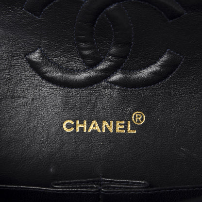 Chanel Lambskin Quilted Medium Double Flap Navy 10 of 13
