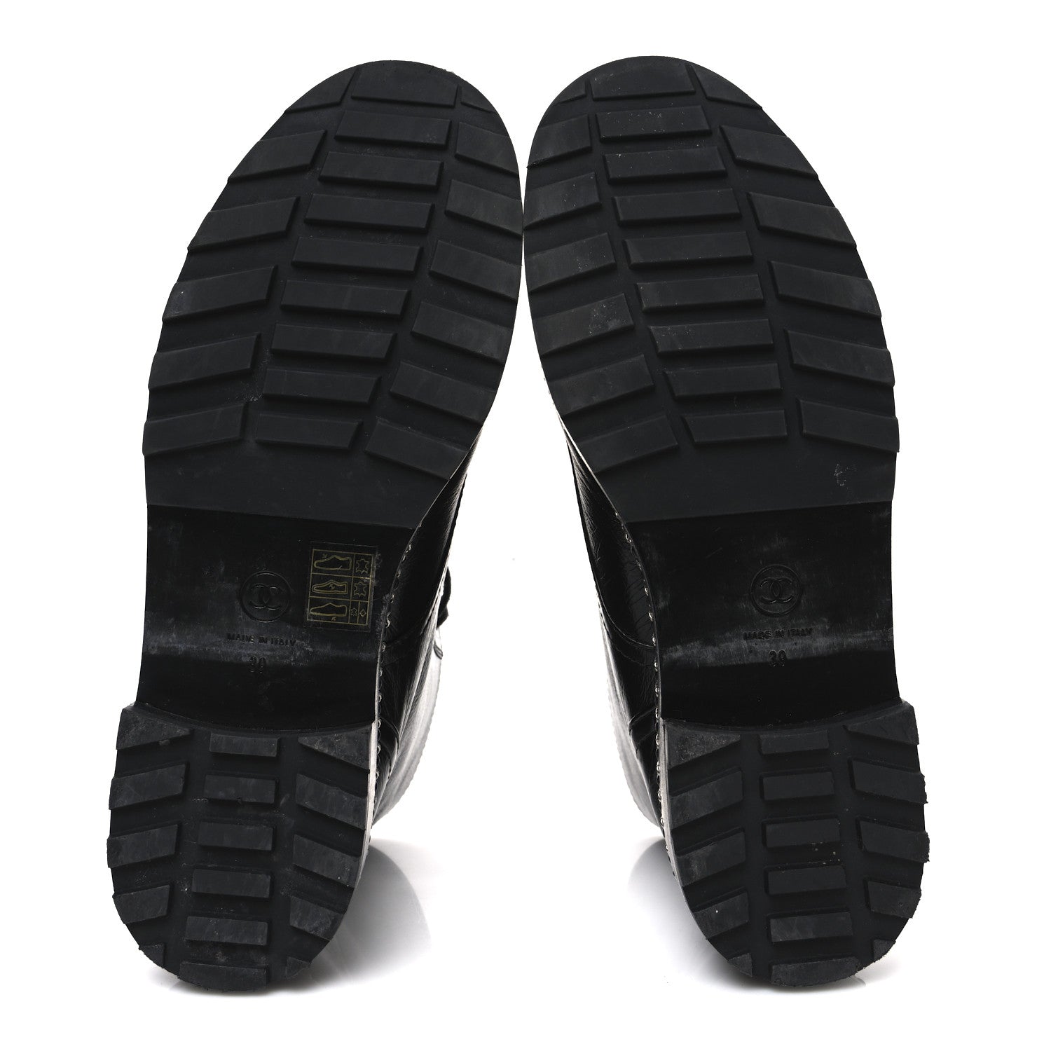 Chanel Crackled Calfskin Velvet Pearl Combat Short Boots 39 Black 7 of 11