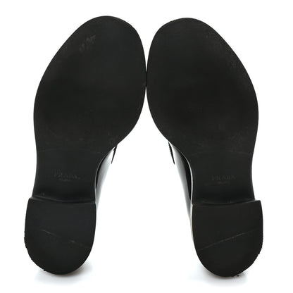 Prada Spazzolato Metal Triangle Logo 50mm Loafers 36 Black 6 of 9
