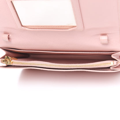 Prada Saffiano Metal Flap Wallet with Strap Orchidea 5 of 24