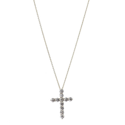 Tiffany 18K Yellow Gold Diamond Large Cross Pendant Necklace 1 of 6