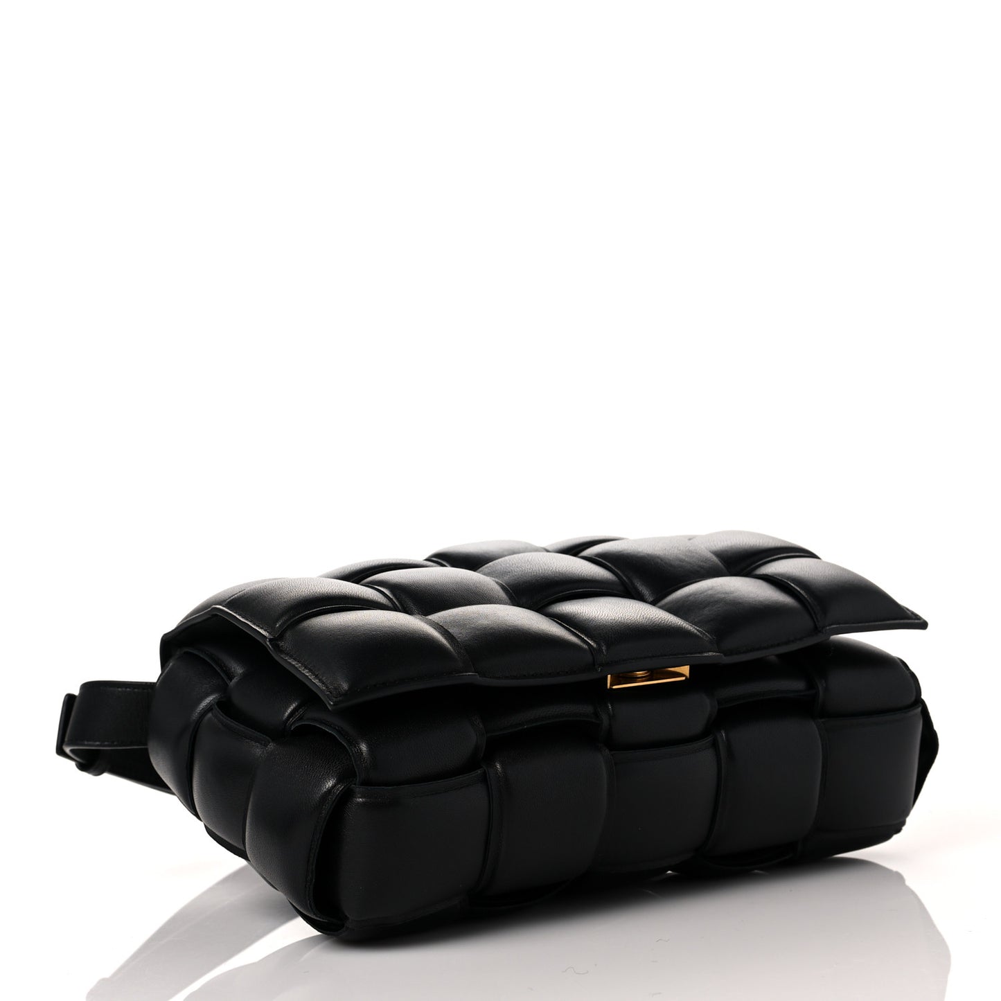 Nappa Maxi Intreccio Padded Cassette Crossbody Bag Black