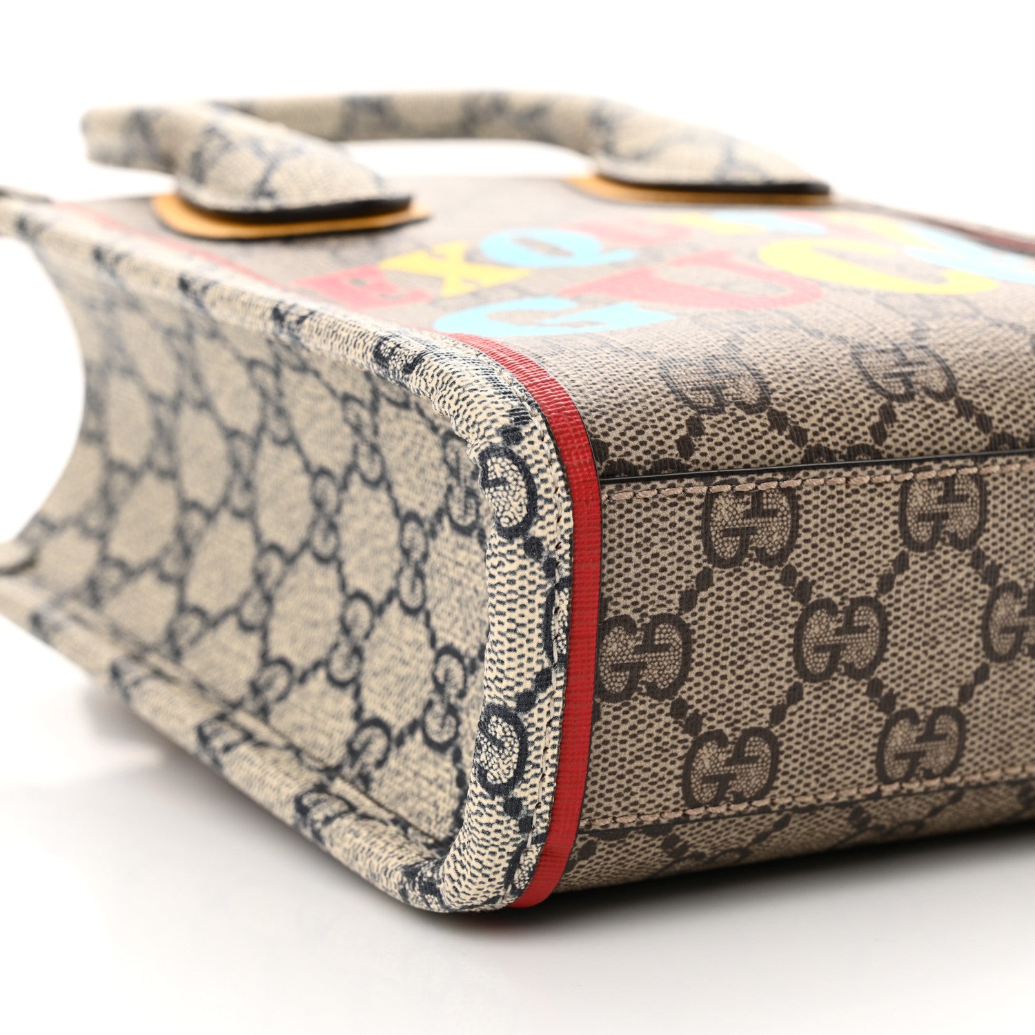 Gucci GG Supreme Monogram Exquisite Mini Vertical Tote Beige Ebony Blue Crop Live Red 9 of 11