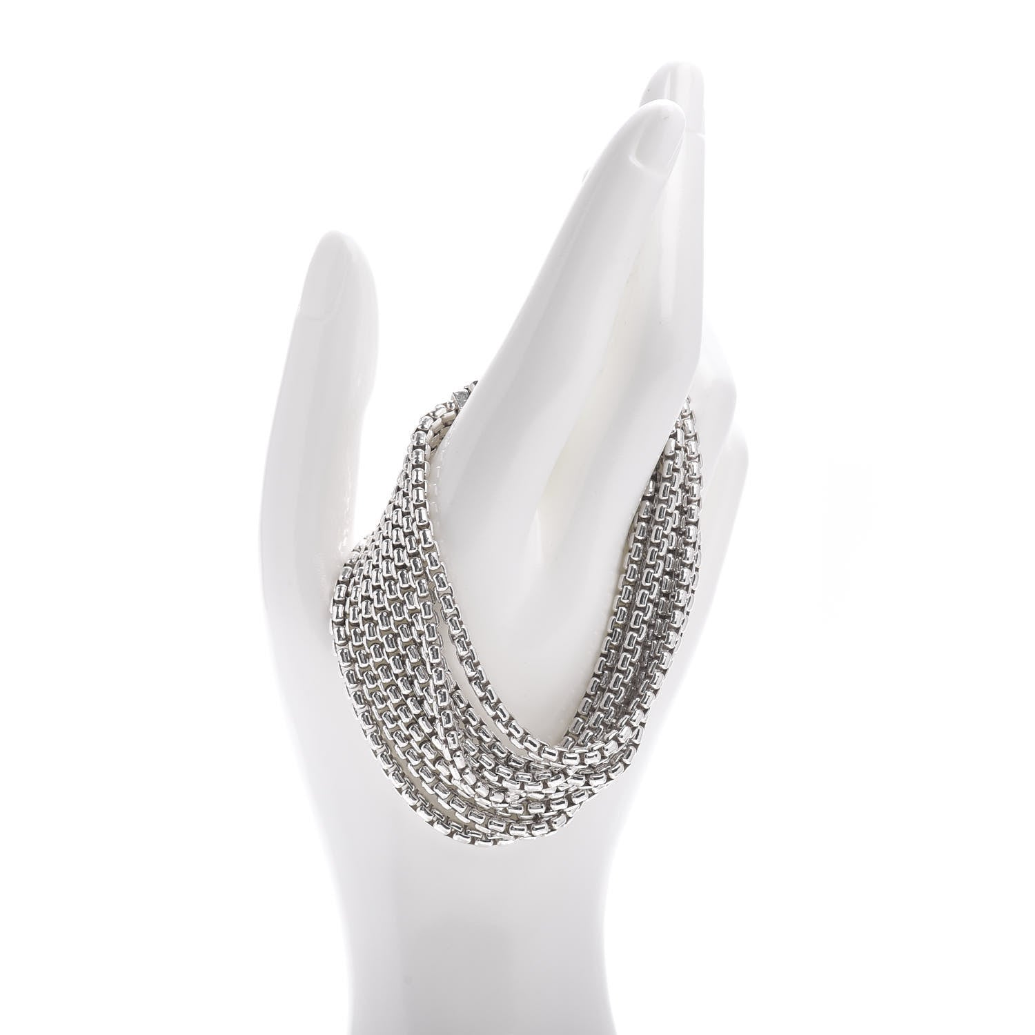 David Yurman Sterling Silver Eight-Row Box Chain Bracelet 2 of 4