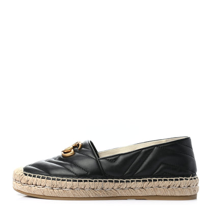 Gucci Nappa Matelasse GG Marmont Espadrilles 36.5 Black 1 of 9