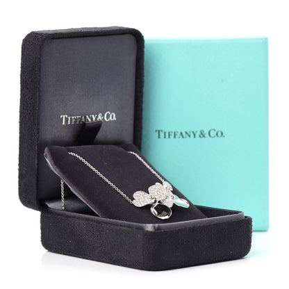 Tiffany Platinum Diamond Mini Paper Flowers Cluster Pendant Necklace 6 of 6