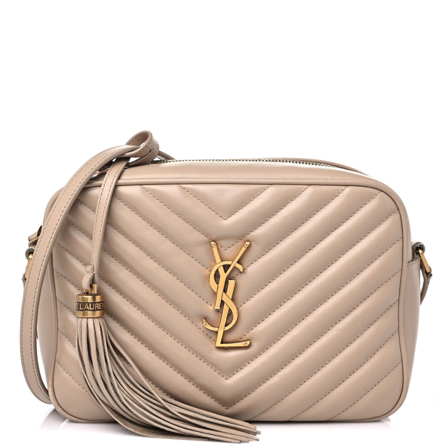 Calfskin Matelasse Monogram Lou Camera Bag Dark Beige