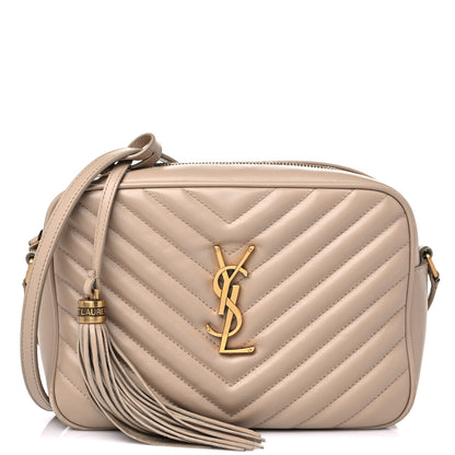 Saint Laurent Calfskin Matelasse Monogram Lou Camera Bag Dark Beige 1 of 16
