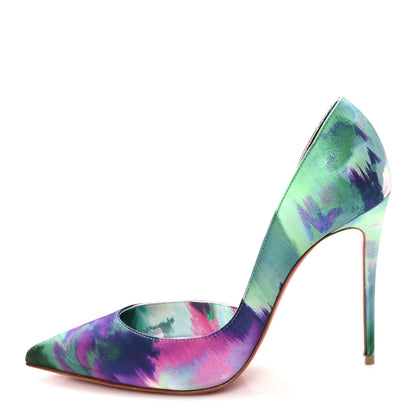 Christian Louboutin Satin Melancholia Iriza 100 Pumps 37.5 Multicolor 1 of 9
