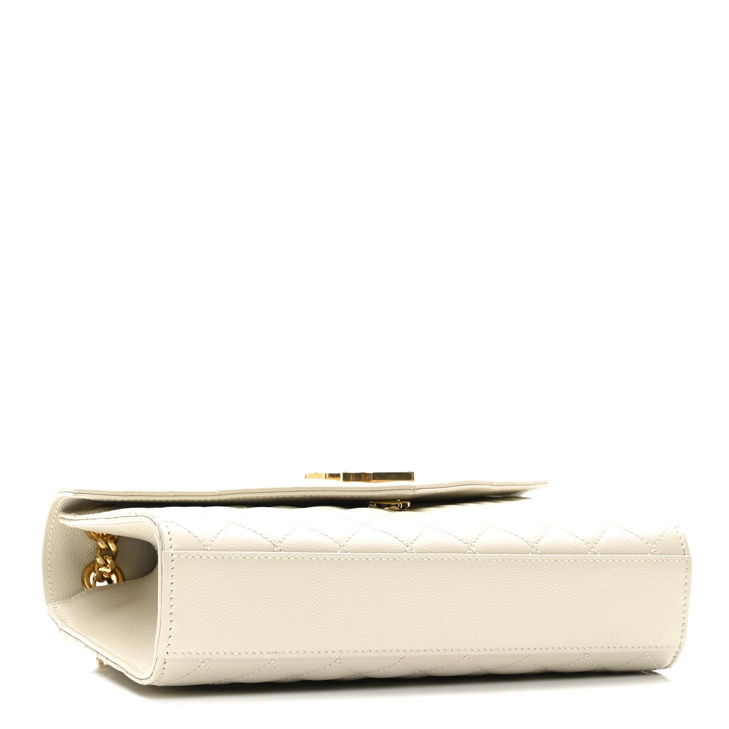 Grain De Poudre Textured Mixed Matelasse Medium Triquilt Monogram Satchel Crema Soft