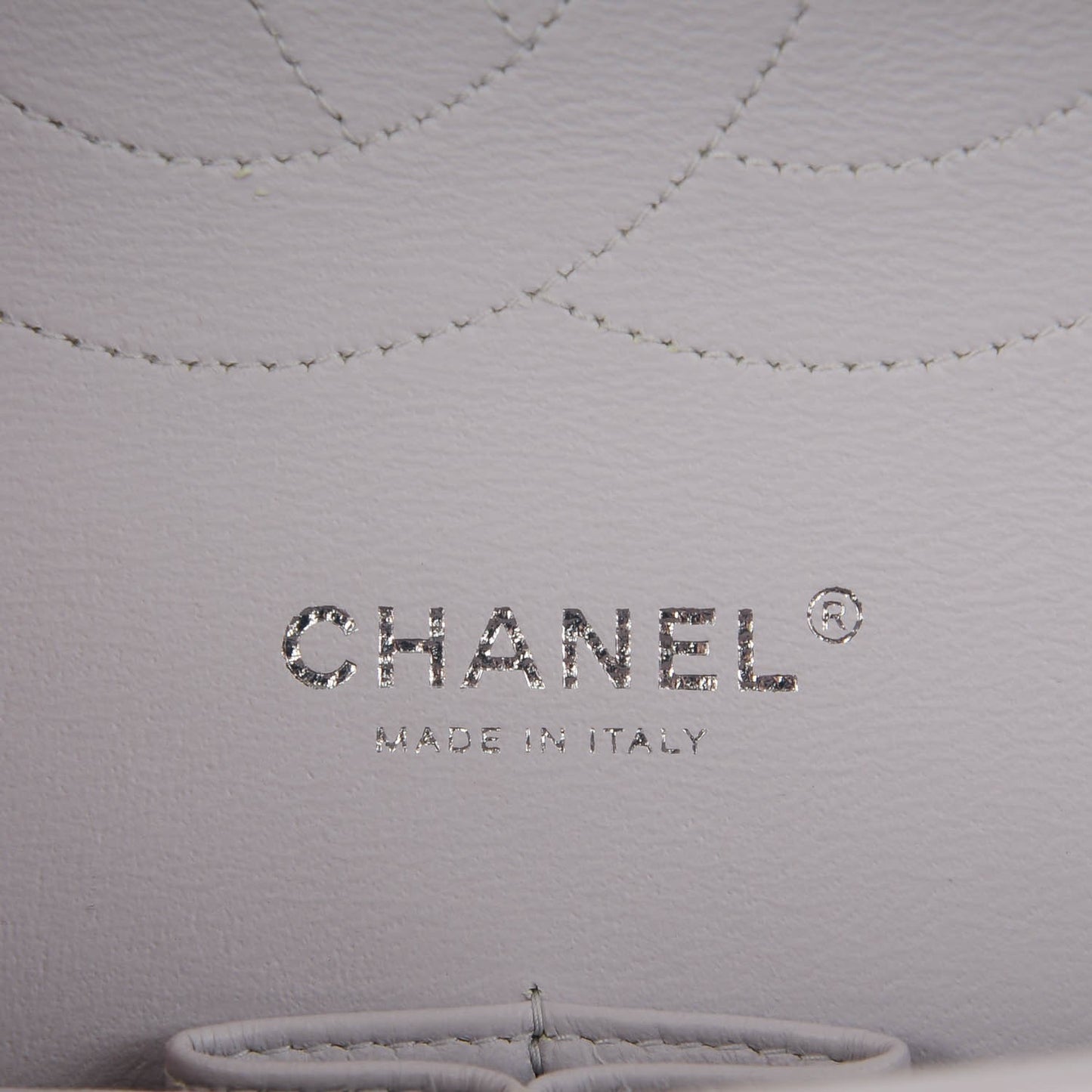 Patent Quilted Jumbo Double Flap Light Grey