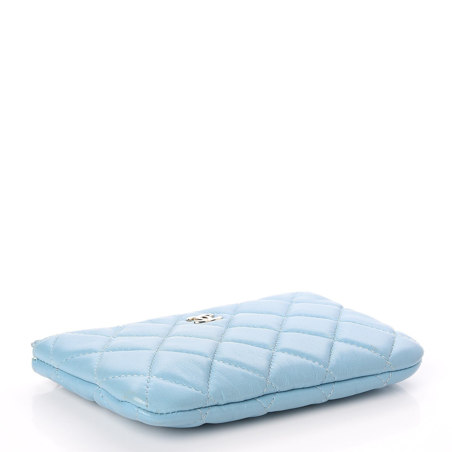 Chanel Lambskin Quilted Small Cosmetic Case Blue 4 of 7