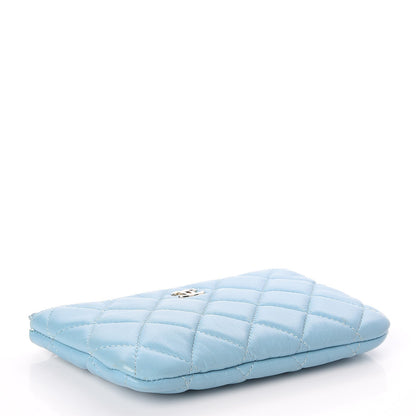 Chanel Lambskin Quilted Small Cosmetic Case Blue 4 of 7