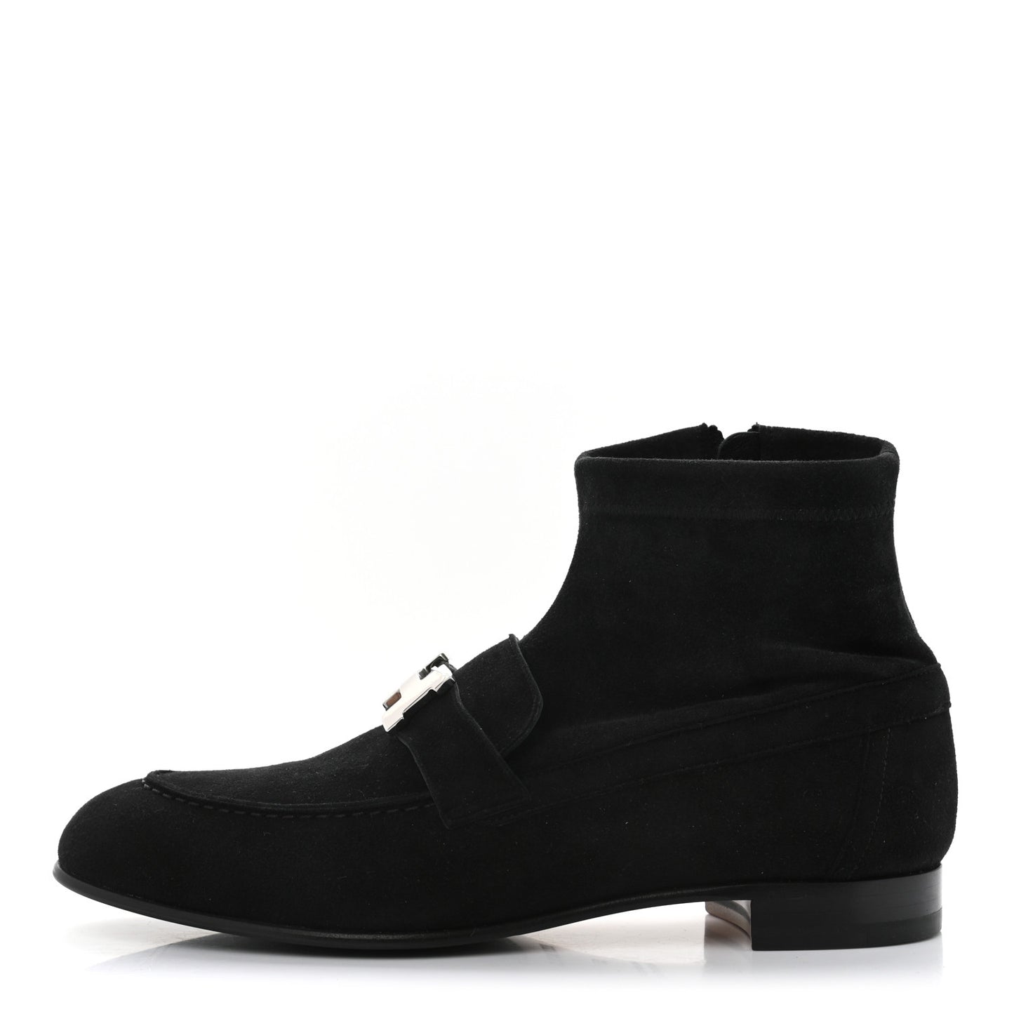 Stretch Velvet Goatskin Saint Honore Ankle Boots 37 Black