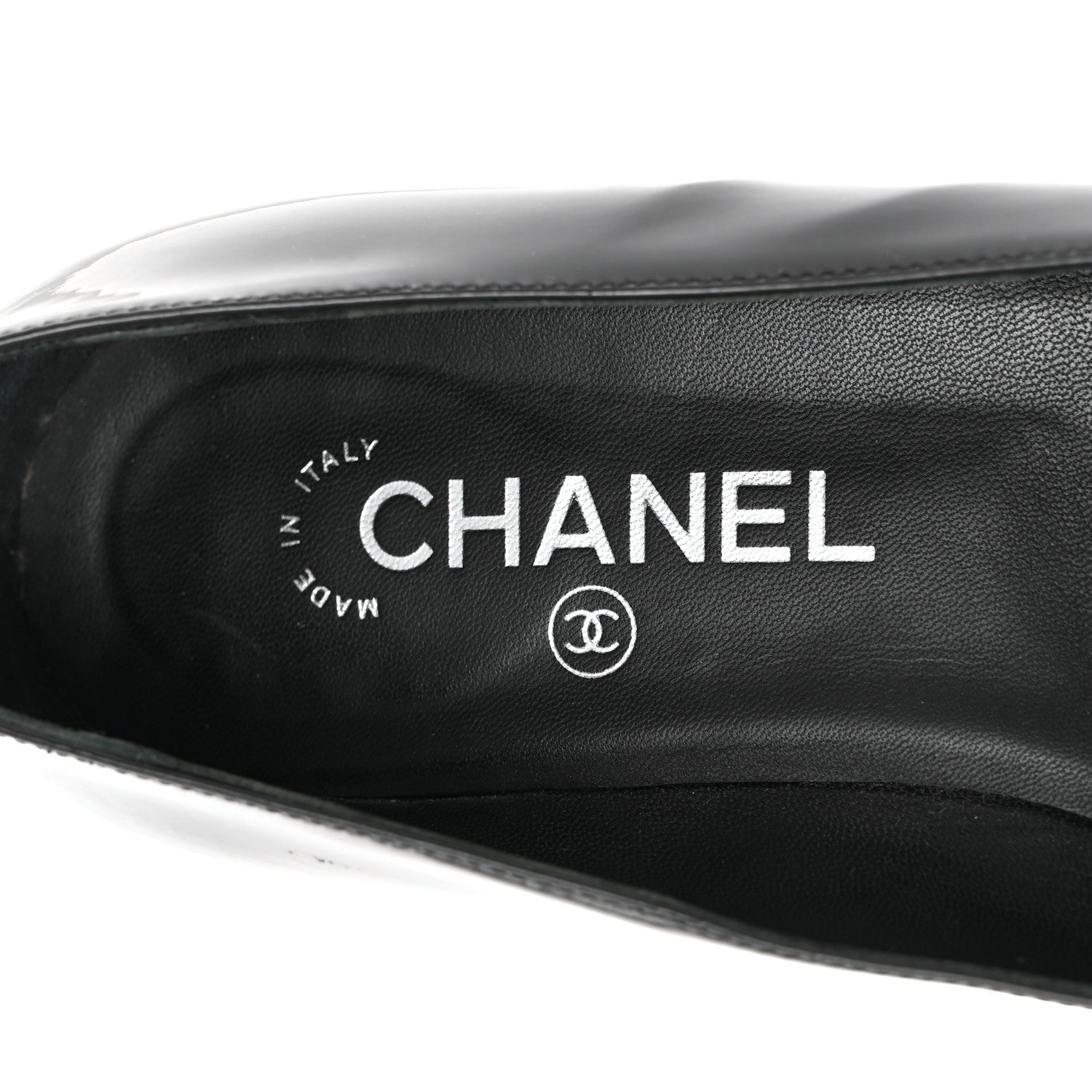 Chanel Patent Calfskin Pearl CC Loafers 36.5 Black 7 of 11