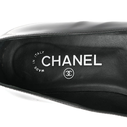 Chanel Patent Calfskin Pearl CC Loafers 36.5 Black 7 of 11