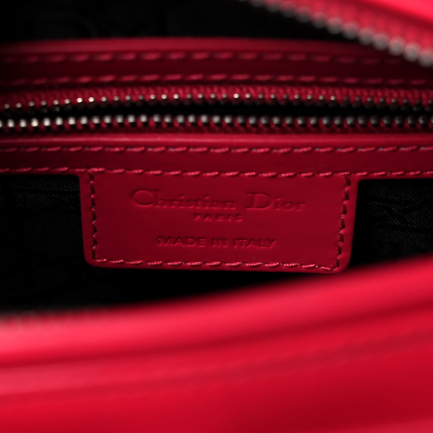 Patent Cannage Medium Lady Dior Red