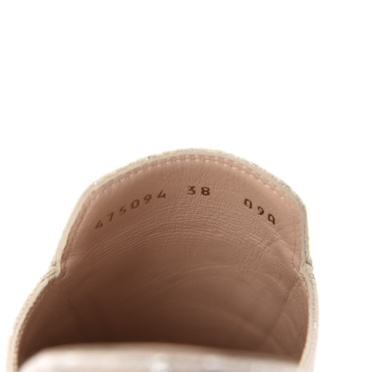 Canvas Lame GG Monogram Womens Princetown Slippers 38 Gardenia Silver