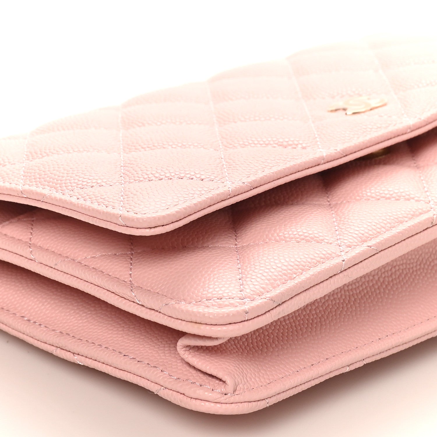 Chanel Caviar Quilted Wallet on Chain WOC Light Pink 9 of 11