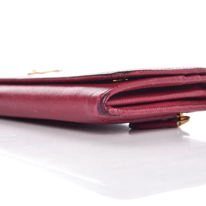 Prada Saffiano Metal Wallet Ibisco 15 of 19