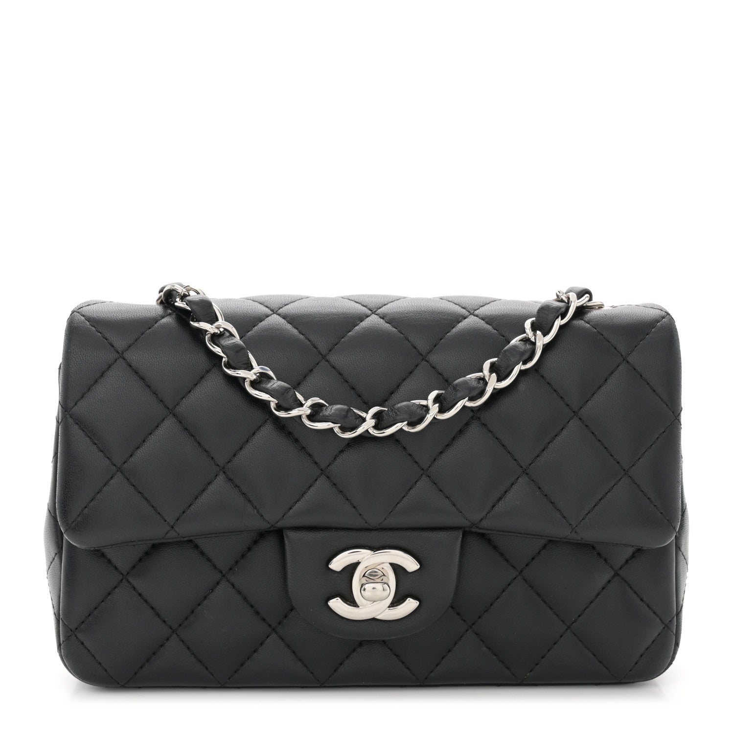 Chanel Lambskin Quilted Mini Rectangular Flap Black 1 of 10