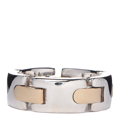 Tiffany Sterling Silver 18K Yellow Gold Link Ring 53 6.5 3 of 4