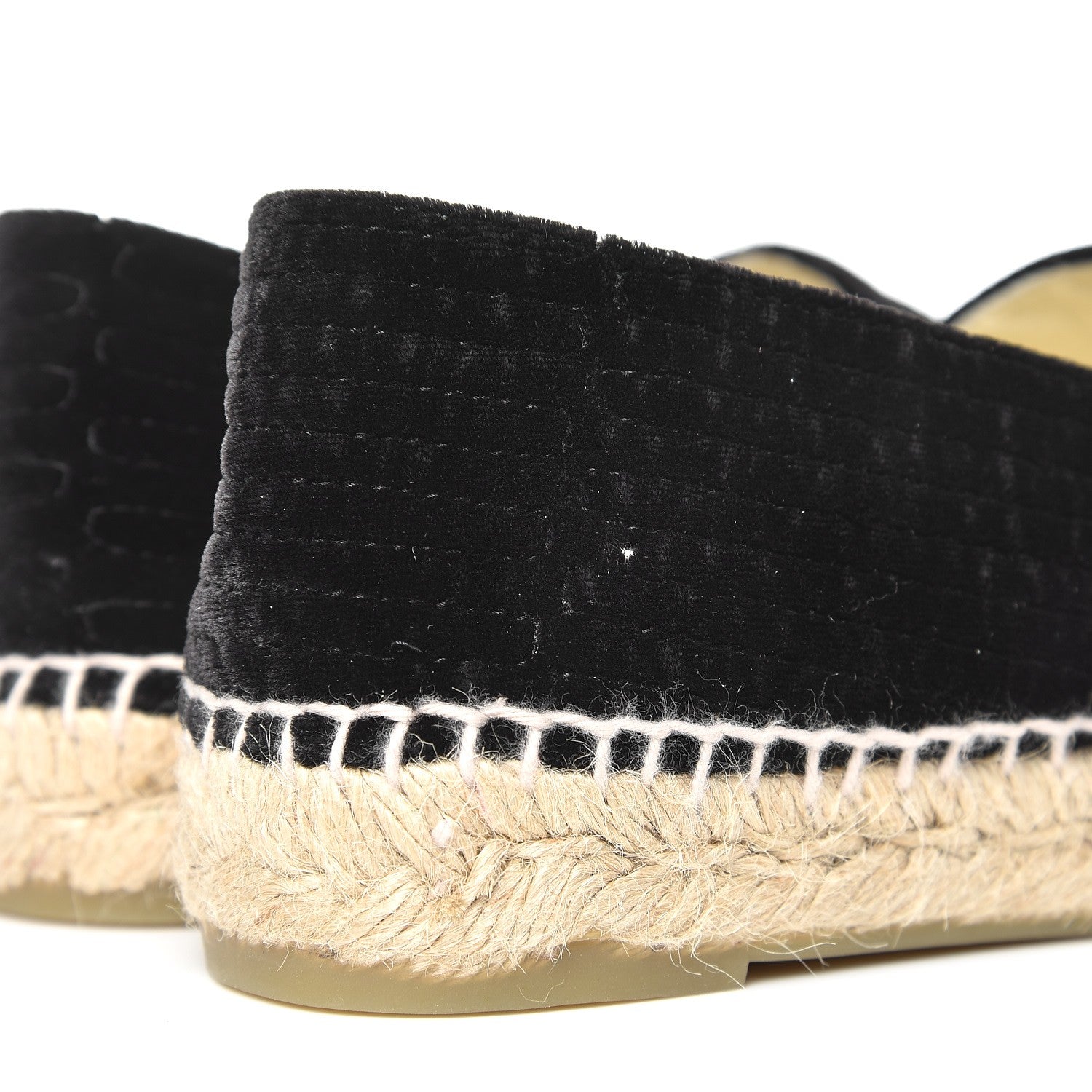 Chanel Velvet Grosgrain CC Espadrilles 37 Black 9 of 10