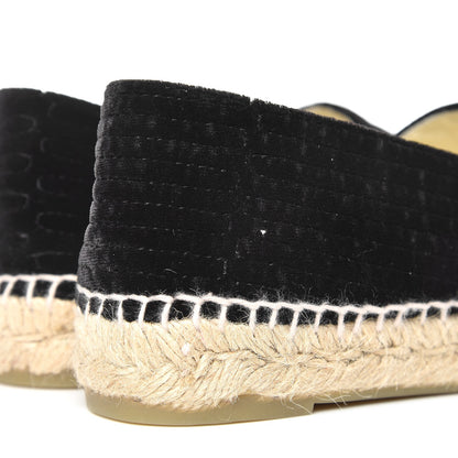 Chanel Velvet Grosgrain CC Espadrilles 37 Black 9 of 10