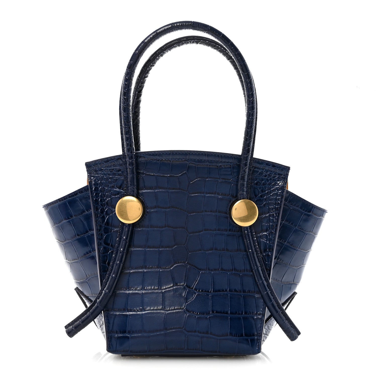 Proenza Schouler Calfskin Crocodile Embossed Small Pipe Bag Blue 1 of 9