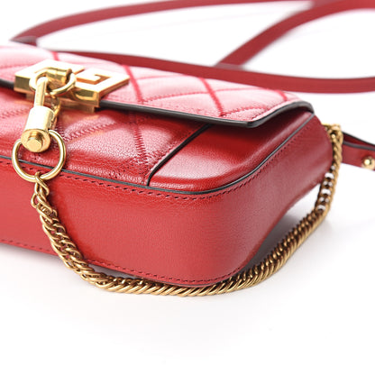 Givenchy Goatskin Quilted GV3 Mini Pocket Convertible Bag Vermillon 7 of 8