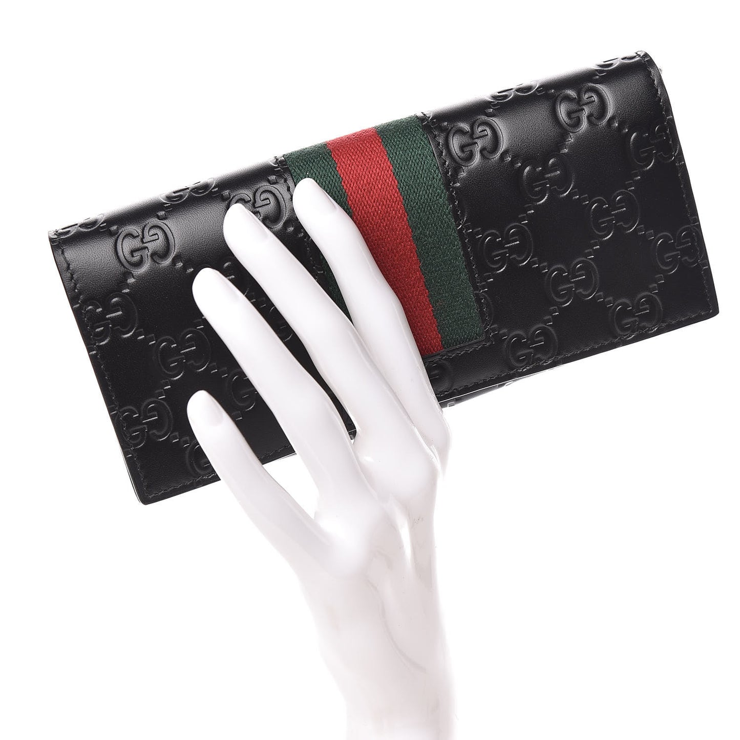 Guccissima Signature Web New Web Continental Wallet Black