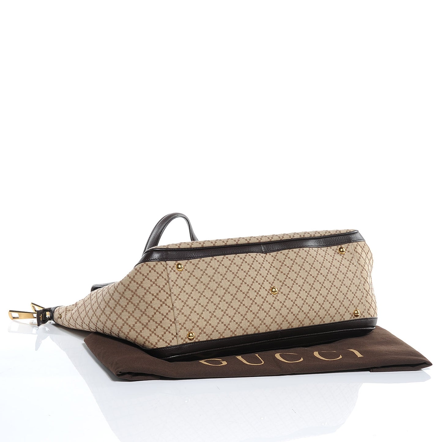 Diamante Cellarius Calfskin Medium 1973 Top Handle Bag Beige Ebony Cocoa