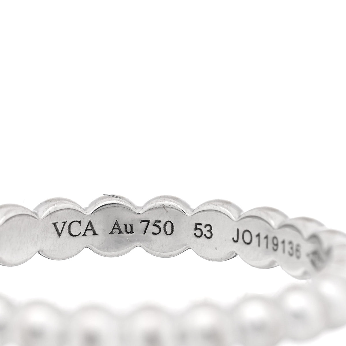 18K White Gold Medium Perlee Ring 53 6.5