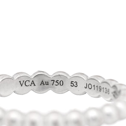 Van Cleef & Arpels 18K White Gold Medium Perlee Ring 53 6.5 4 of 4