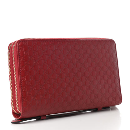 Gucci Microguccissima Zip Around Top Handle Travel Wallet Red 3 of 9