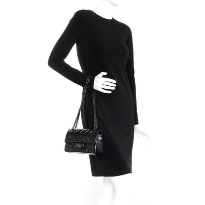 Chanel Shiny Aged Calfskin Quilted 2.55 Reissue 224 Flap So Black 3 of 9