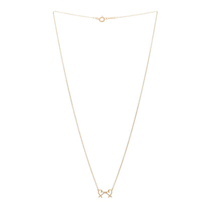 Tiffany 18K Yellow Gold Diamond Paloma Picasso Double Loving Heart Pendant Necklace 3 of 6