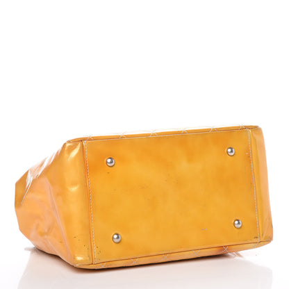 Chanel Patent Quilted Petit Timeless Tote PTT Yellow 4 of 39