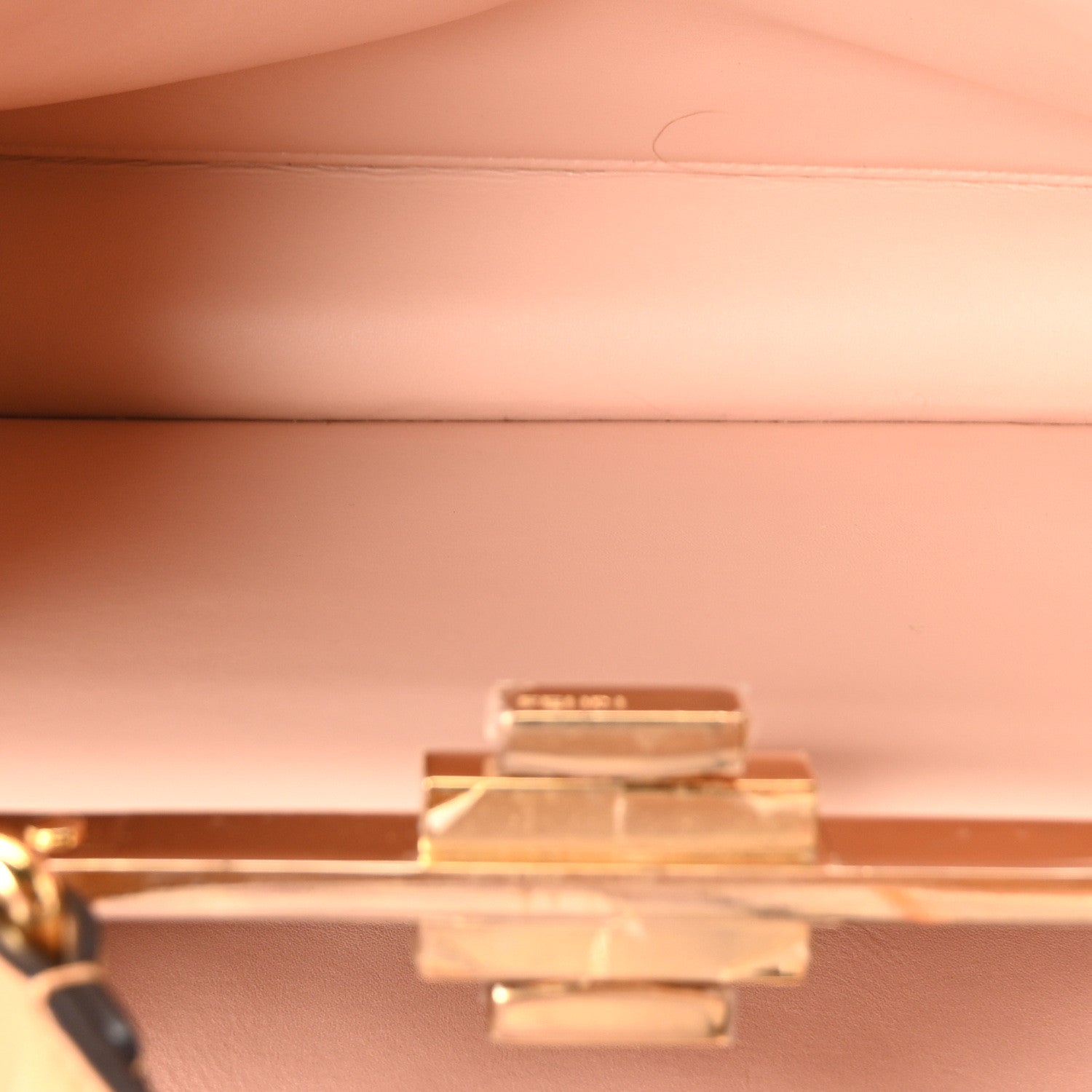 Fendi Vitello Seta Shiny Nappa Medium Peekaboo I SEE U Satchel Miele Scuro Light Rose 5 of 9