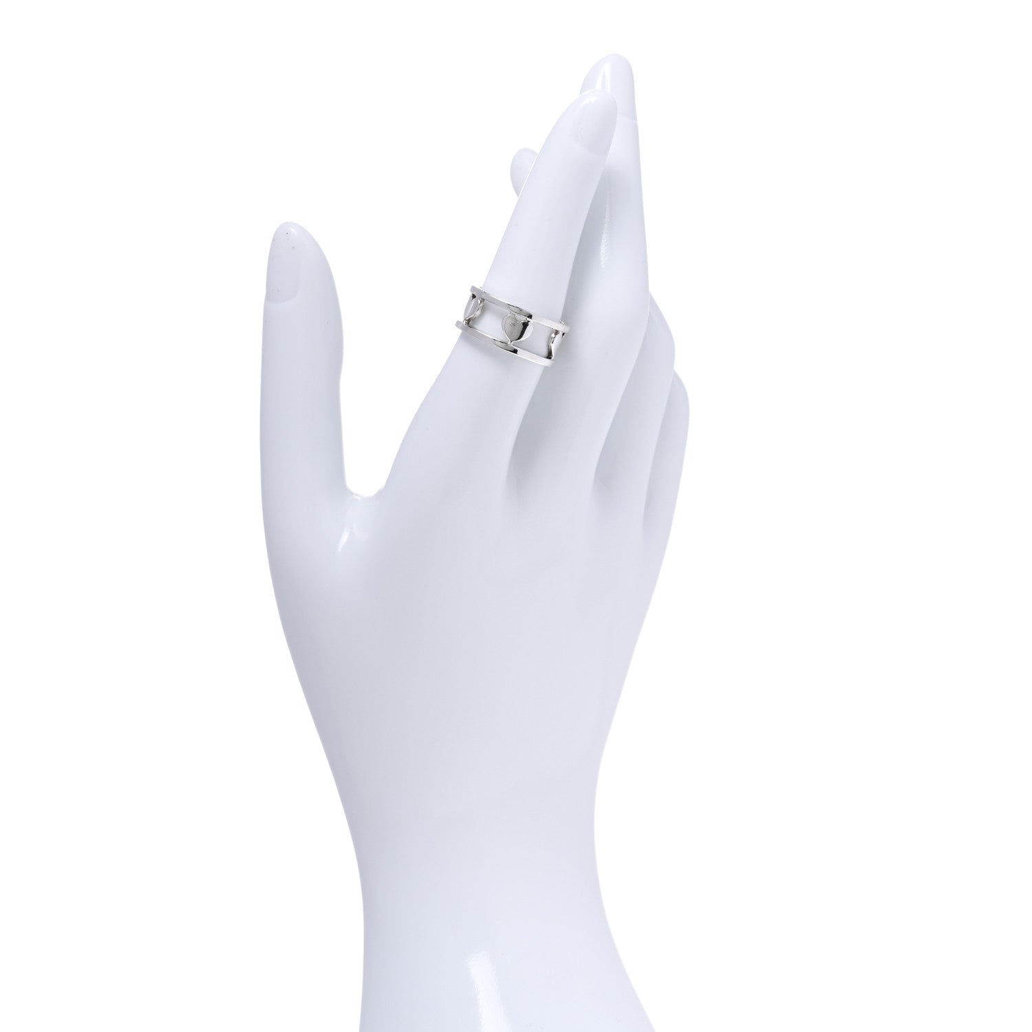 Tiffany Sterling Silver Heart Stencil Band Ring 53 6.5 2 of 4